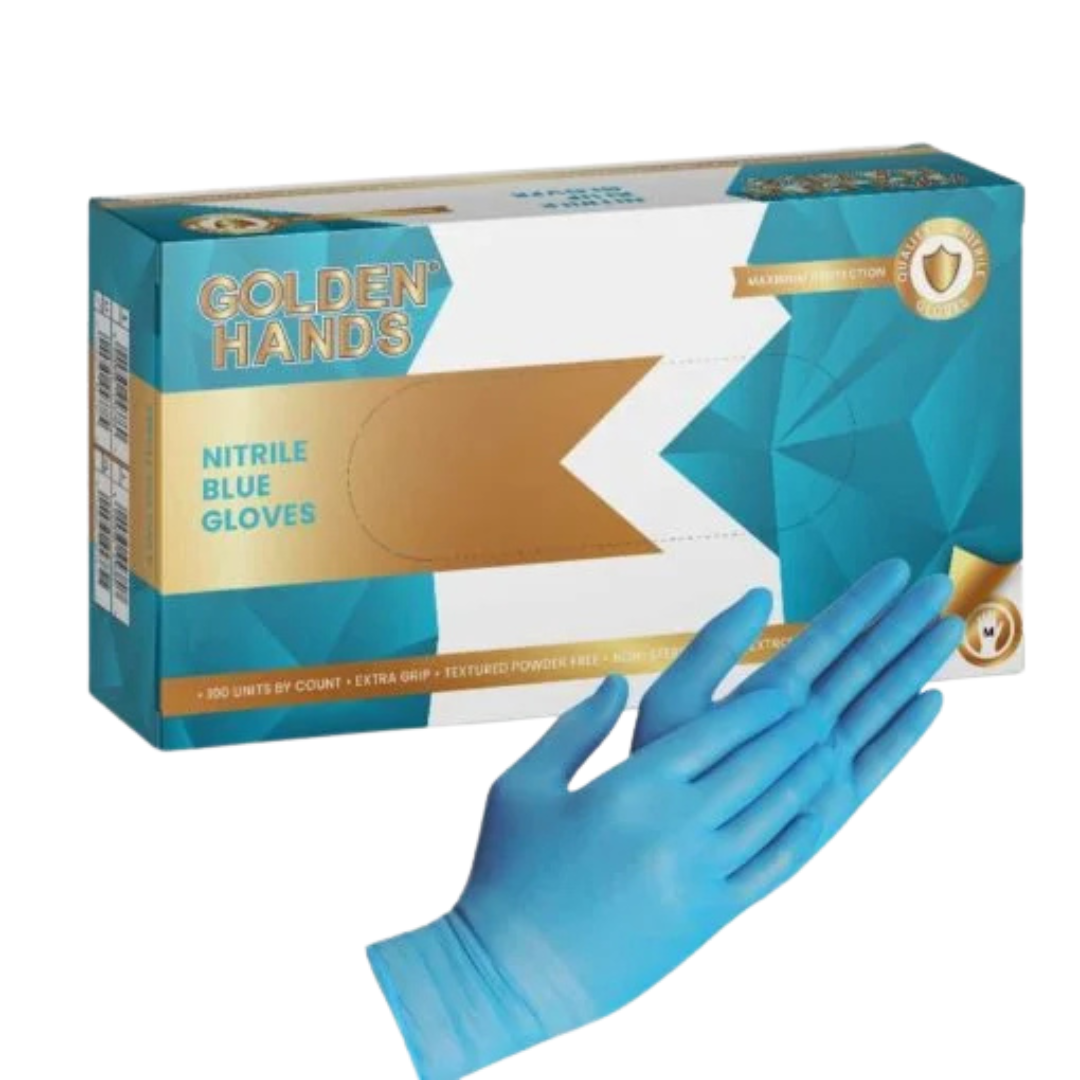 Golden Hands™ Blue Nitrile Gloves