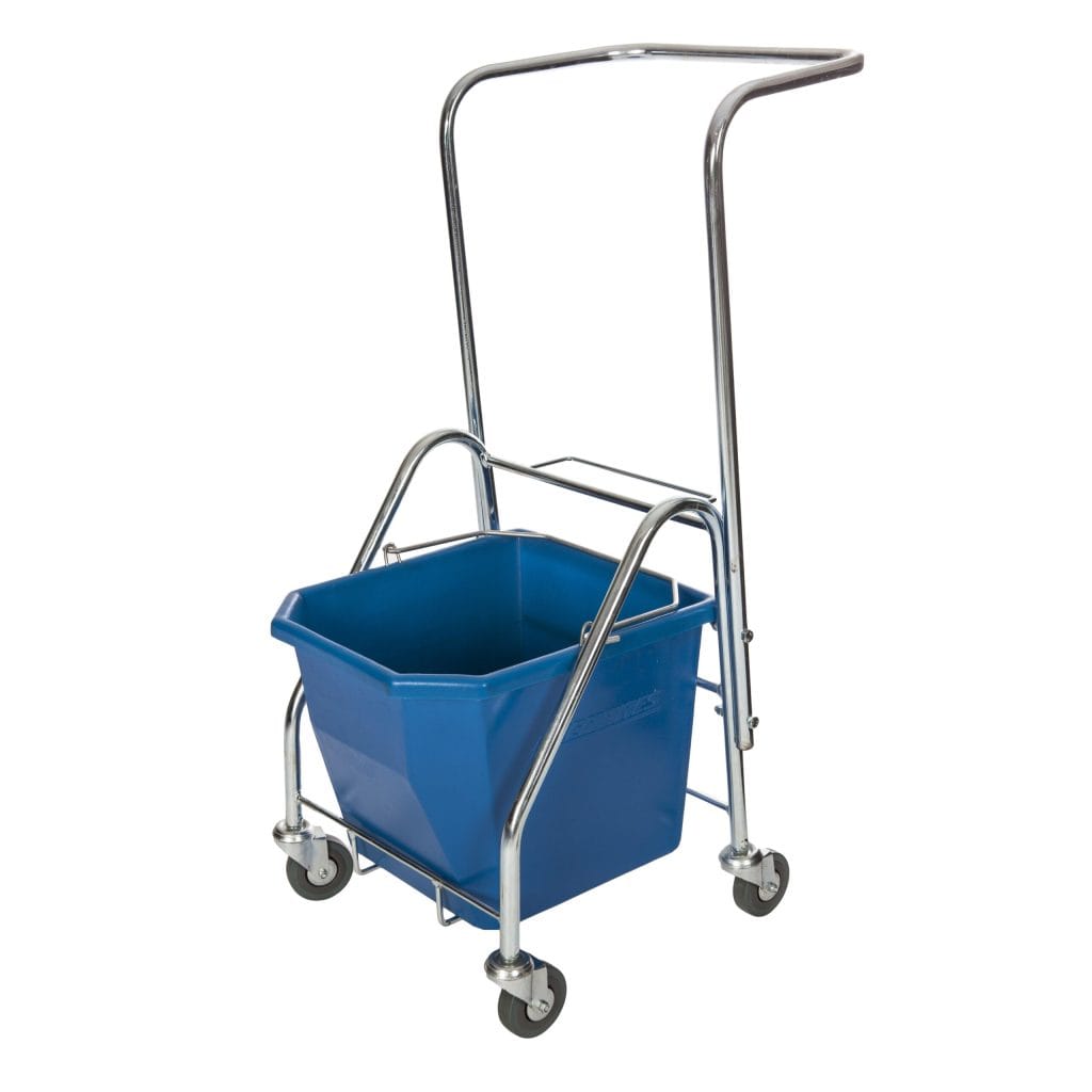 TROLLEY SINGLE BUCKET ECONOMY FRAME ONLY FIXED HANDLE GALVANISED WITH CASTORS